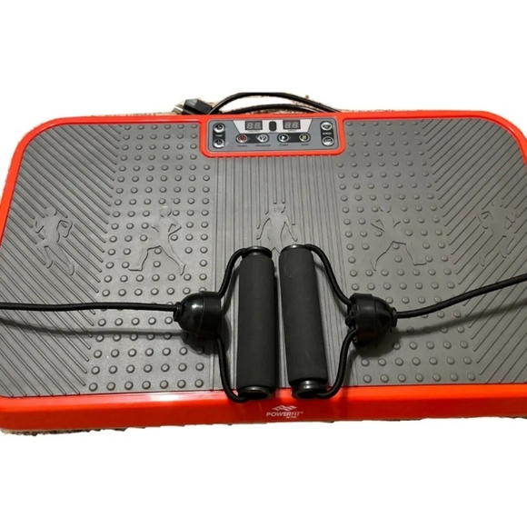 Powerfit Elite Deluxe Vibration Plate Exercise Machine w/ Resistance Bands - Picture 3 of 12